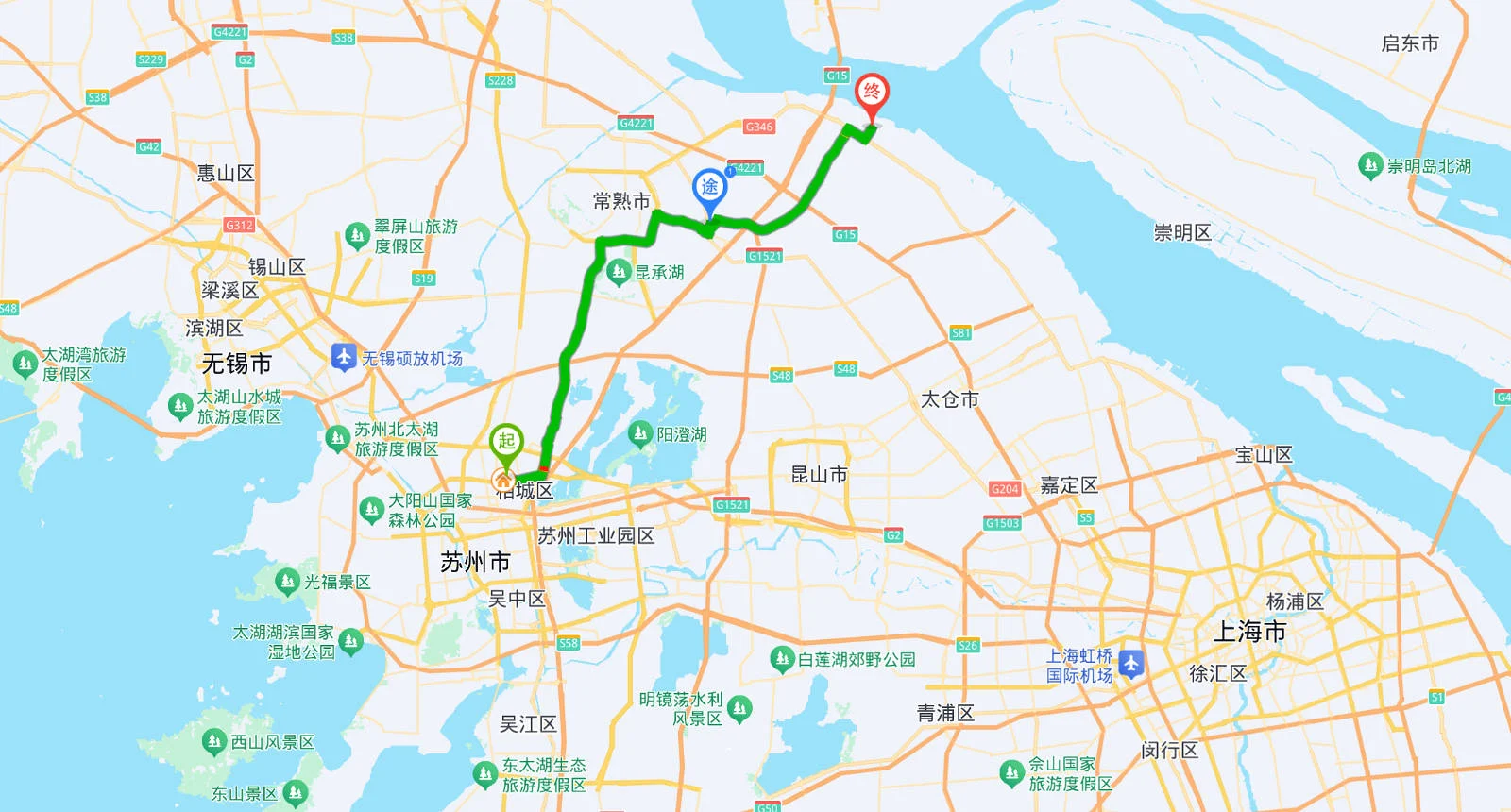 中国江苏省苏州市相城区到常熟经开区汽车驾车视频，4K60帧